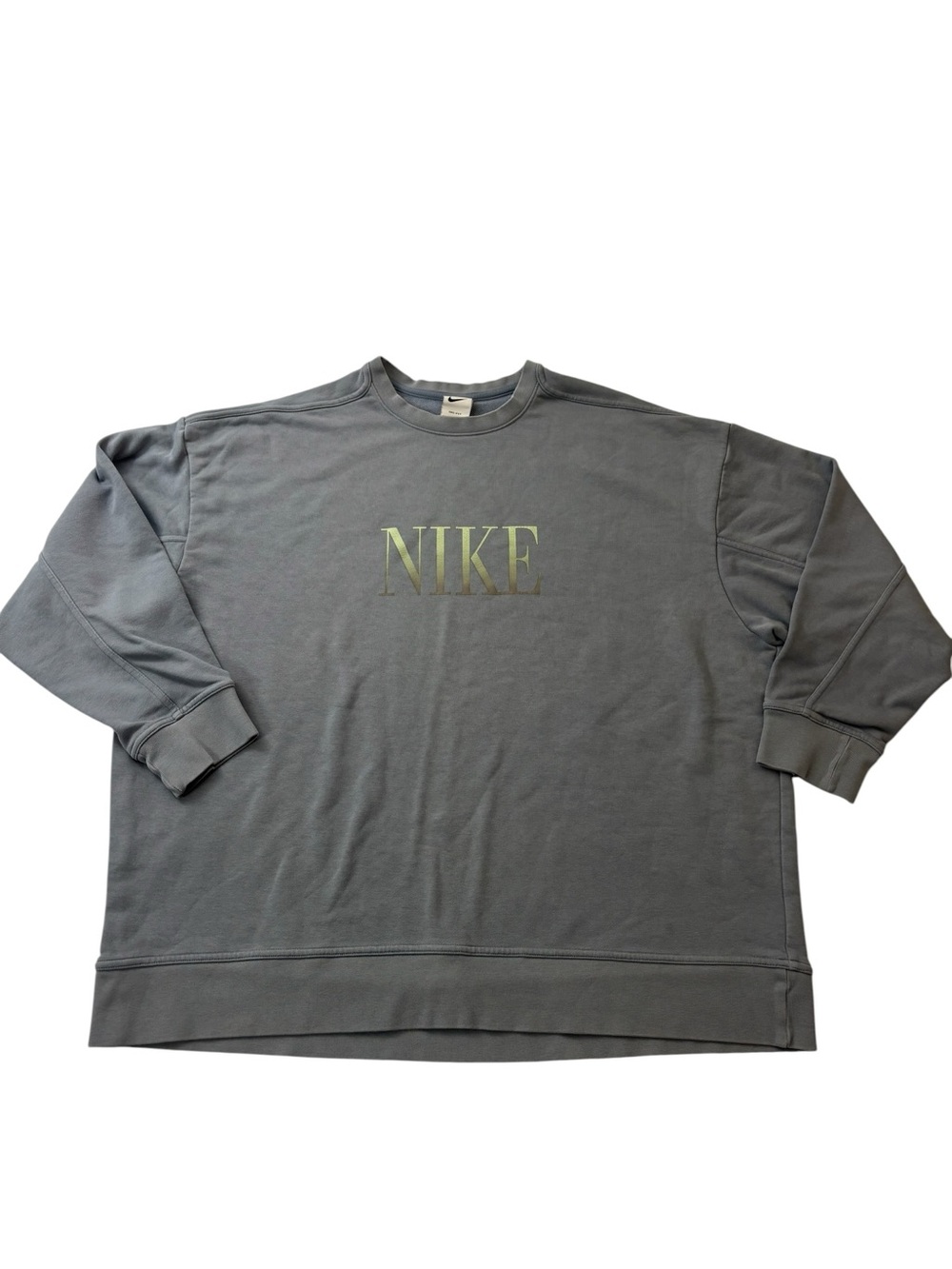 Nike Graphic Crewneck‎ Sweatshirt Oversized Fit Womens Size XL Dusty Blue Top